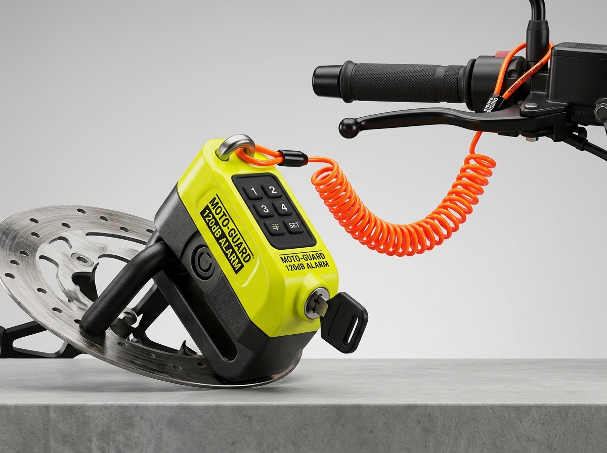 Antirrobo de disco con alarma 120 dB