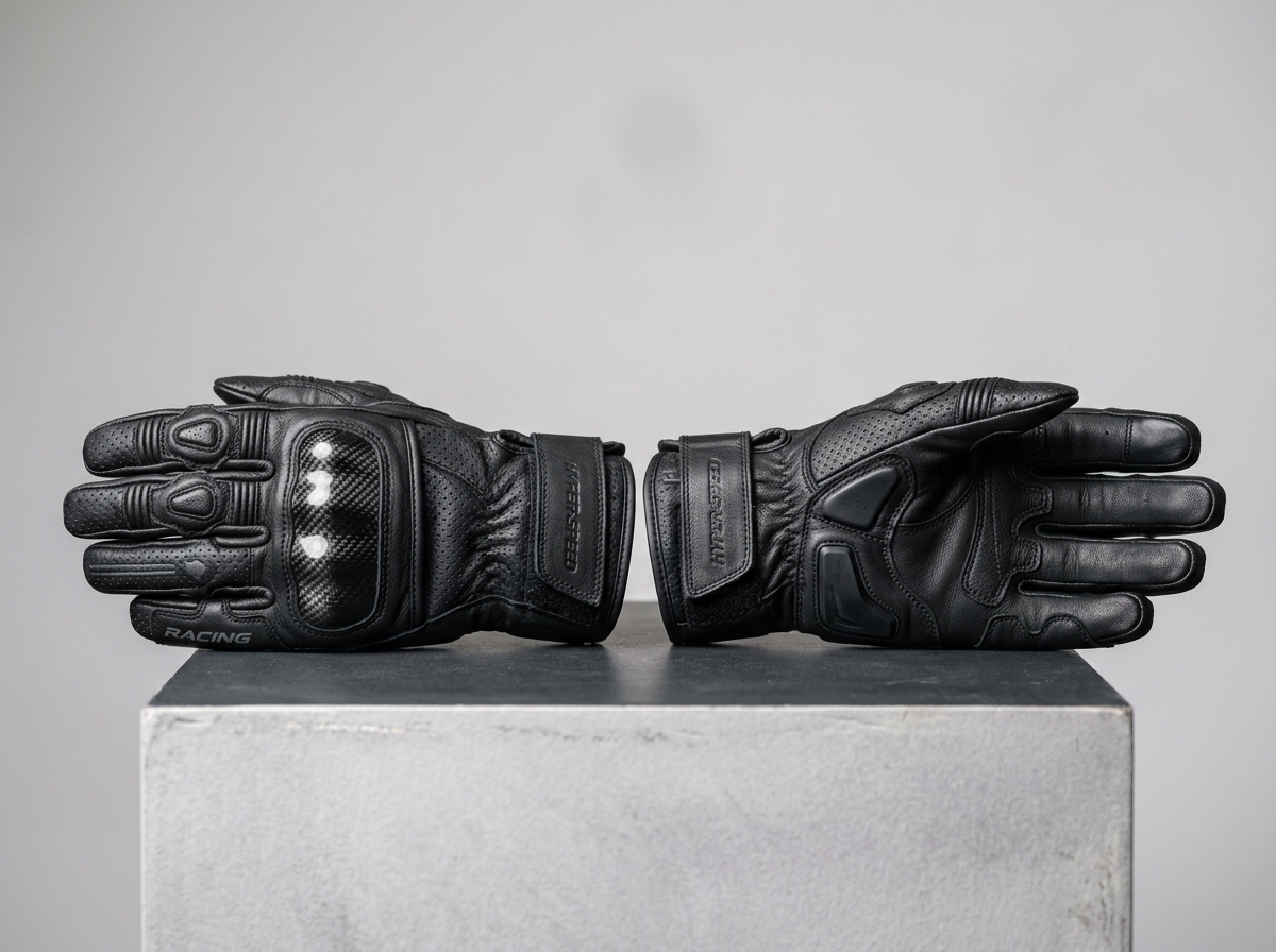 Guantes técnicos de piel con protecciones de carbono